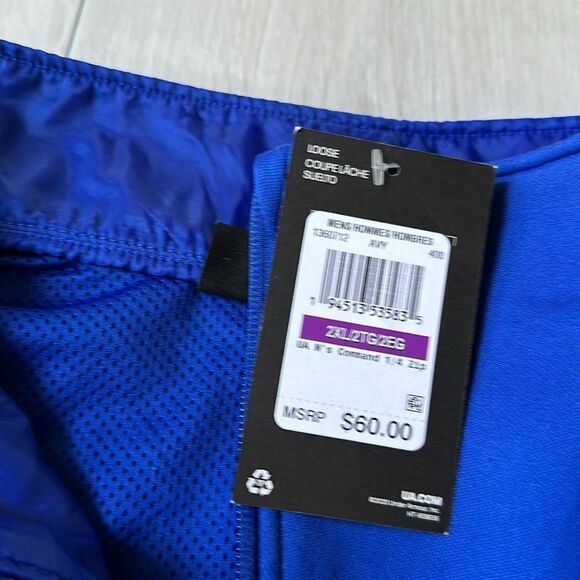 Under Armour Men's UA Command ¼ Zip‎ Top Royal Blue 2XL Nwt - Picture 5 of 6